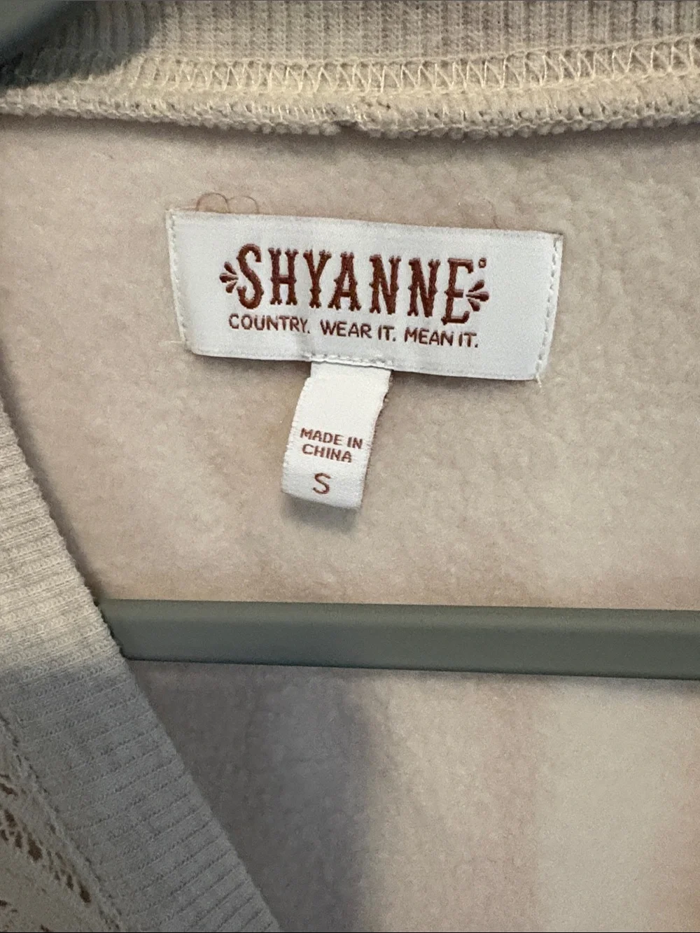 Shyanne Cream Long Sleeve Pullover with Patterned Sleeves - Picture 2 of 3